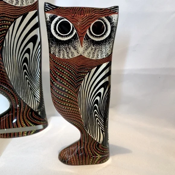 Set of 3 vintage HTF MCM Abraham PALATNIK LUCITE /acrylic molded owl sculptures - Picture 3 of 13